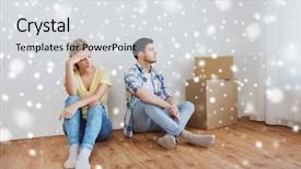  Presentation with people conflict - Slides having concept - unhappy couple having argument background and a light gray colored foreground