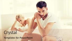  Presentation with people conflict - Amazing theme having concept - unhappy couple having problem backdrop and a coral colored foreground