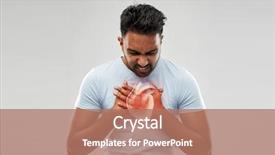  Presentation with heart health - Cool new slide set with concept - unhappy man having heart backdrop and a coral colored foreground