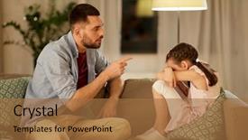  Presentation with parenting - Amazing PPT theme having concept - upset or feeling guilty backdrop and a coral colored foreground