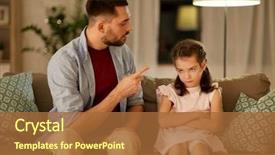  Presentation with parenting - PPT theme featuring concept - upset or feeling guilty background and a red colored foreground