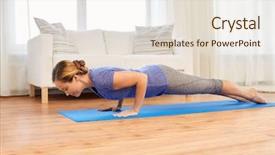  Presentation with healthy lifestyle - Audience pleasing PPT layouts consisting of concept - woman doing four-limb backdrop and a lemonade colored foreground