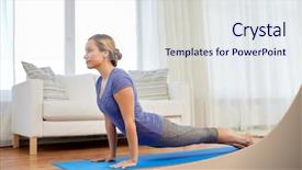  Presentation with healthy lifestyle - Cool new presentation theme with concept - woman doing yoga upward backdrop and a sky blue colored foreground