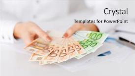  Presentation with banking - Presentation featuring concept - woman hands with euro background and a white colored foreground