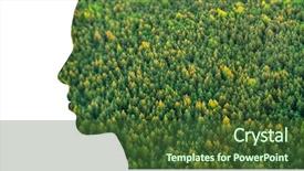  Presentation with water conservation protect nature concept - PPT layouts featuring concept - woman profile of green background and a  colored foreground