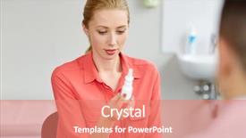  Presentation with nasal medicine - Slide set having people concept - woman with nasal background and a coral colored foreground