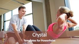  Presentation with personal training - Cool new PPT layouts with concept - woman with personal trainer backdrop and a tawny brown colored foreground
