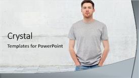  Presentation with gender - Theme featuring concept - young man in gray background and a white colored foreground