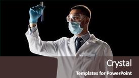  Presentation with chemistry safety - Cool new slide set with concept - young scientist in safety backdrop and a tawny brown colored foreground