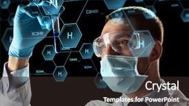  Presentation with chemical safety - PPT layouts with concept - young scientist in safety background and a wine colored foreground