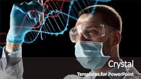  Presentation with genetics - Amazing slide deck having concept - young scientist in safety backdrop and a dark gray colored foreground