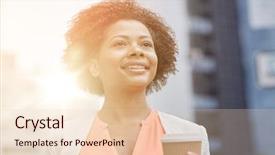  Presentation with young business people - Theme with concept - young smiling african american background and a lemonade colored foreground