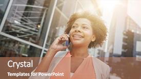  Presentation with nonverbal business communication - Colorful PPT layouts enhanced with concept - young smiling african american backdrop and a  colored foreground