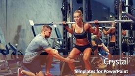  Presentation with bodybuilding - Beautiful theme featuring concept - young woman and personal backdrop and a tawny brown colored foreground