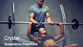  Presentation with woman sport - Amazing slide deck having concept - young woman and personal backdrop and a ocean colored foreground