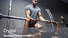  Presentation with flexing - PPT layouts consisting of concept - young woman and personal background and a gray colored foreground