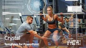  Presentation with woman sport - Presentation consisting of concept - young woman and personal background and a tawny brown colored foreground