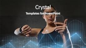  Presentation with heart rate - Beautiful slide set featuring concept - young woman with heart backdrop and a dark gray colored foreground