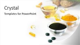  Presentation with dietary supplements - Presentation design having effervescent - alternative natural medicine dietary supplements background and a white colored foreground