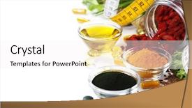  Presentation with dietary supplements - PPT theme consisting of effervescent - alternative natural medicine dietary supplements background and a white colored foreground