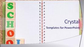  Presentation with back school - Colorful presentation enhanced with concept blank notebook with spiral backdrop and a sky blue colored foreground