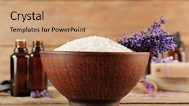 Presentation with spa concept - Colorful slides enhanced with concept bowl with sea salt backdrop and a coral colored foreground