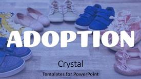  Presentation with children adoption - Slides having orphan house family closeup - adoption concept children shoes background and a teal colored foreground