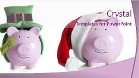  Presentation with save water concept saving - Beautiful PPT theme featuring concept collection of piggy banks backdrop and a pink colored foreground