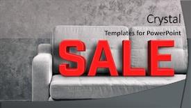  Presentation with concept - Presentation theme consisting of concept comfortable sofa against grey background and a light gray colored foreground