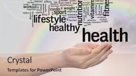  Presentation with abstract medical - PPT theme with concept conceptual abstract word cloud background and a coral colored foreground