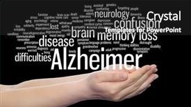  Presentation with alzheimer brain - Slides consisting of concept conceptual alzheimer s disease background and a dark gray colored foreground