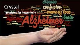  Presentation with alzheimer brain - Slide set featuring concept conceptual alzheimer s disease background and a wine colored foreground