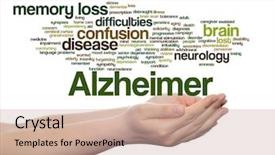  Presentation with alzheimer brain - PPT theme with concept conceptual alzheimer s disease background and a coral colored foreground