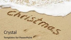  Presentation with tropical christmas - Presentation design featuring concept conceptual hand made handwritten background and a coral colored foreground