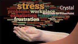  Presentation with workplace stress - Theme enhanced with concept conceptual mental stress background and a wine colored foreground