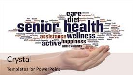  Presentation with old people help people - PPT theme featuring concept conceptual old senior health background and a coral colored foreground