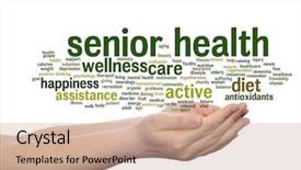  Presentation with old people help people - Cool new presentation design with concept conceptual old senior health backdrop and a coral colored foreground