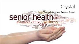  Presentation with old people help people - Audience pleasing theme consisting of concept conceptual old senior health backdrop and a white colored foreground