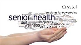  Presentation with old people help people - Presentation consisting of concept conceptual old senior health background and a white colored foreground