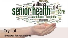  Presentation with old people help people - PPT theme enhanced with concept conceptual old senior health background and a soft green colored foreground