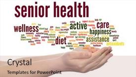  Presentation with mental care - PPT layouts having concept conceptual old senior health background and a coral colored foreground