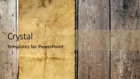  Presentation with old brown paper texture - PPT layouts with concept conceptual old vintage brown damaged paper texture over a wood background as metaphor for aged retro wooden dirty textured manuscript antique parchment book ancient weathered grungy background and a coral colored foreground