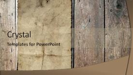  Presentation with old brown paper texture - Presentation design consisting of concept conceptual old vintage brown damaged paper texture over a wood background as metaphor for aged retro wooden dirty textured manuscript antique parchment book ancient weathered grungy background and a coral colored foreground