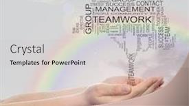  Presentation with business communication - PPT theme having business team teamwork management effective background and a light gray colored foreground