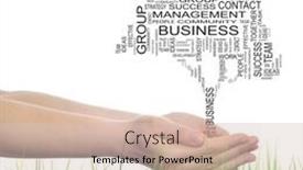  Presentation with management - Presentation with concept conceptual text word cloud on man hand tagcloud isolated on white background and grass metaphor to business team teamwork management effective success communication company or group background and a soft green colored foreground