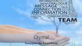  Presentation with internet communication - Colorful slides enhanced with concept-conceptual-tree-word-cloud and a light blue colored foreground