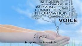  Presentation with internet communication - Presentation theme enhanced with concept-conceptual-tree-word-cloud and a light blue colored foreground