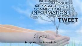  Presentation with internet communication - Cool new PPT theme with concept-conceptual-tree-word-cloud backdrop and a light blue colored foreground