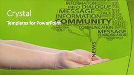  Presentation with internet communication - Amazing PPT layouts having concept-conceptual-tree-word-cloud and a shamrock green colored foreground