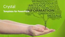  Presentation with internet communication - PPT theme enhanced with concept-conceptual-tree-word-cloud and a shamrock green colored foreground